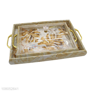 Wholesale Rectangle Food Serving Tray With Handle