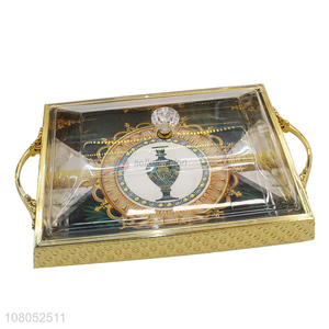 Custom Exquisite Food Serving Tray With Handle And Lid