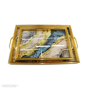 Latest Decorative Trays Rectangle Serving Trays With Handle