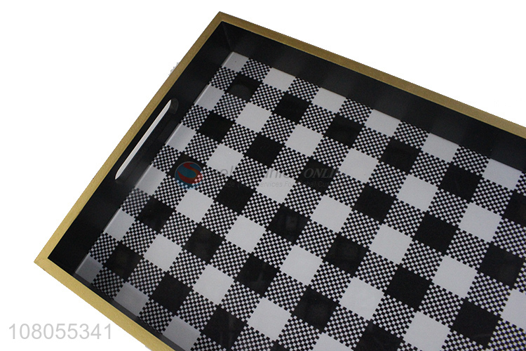 High quality plaid pattern food serving tray for sale