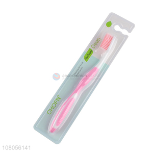 Factory wholesale sale pink plastic toothbrushes for household
