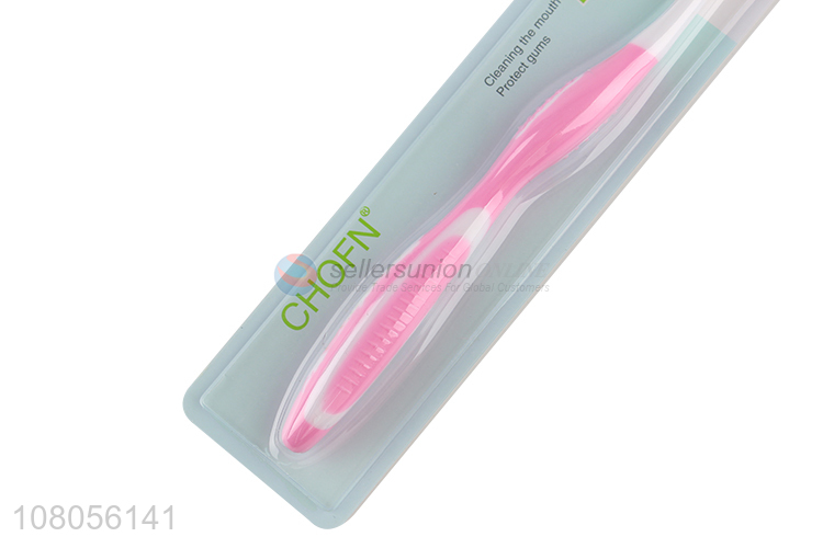Factory wholesale sale pink plastic toothbrushes for household