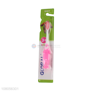 Yiwu wholesale pink plastic cartoon children toothbrush