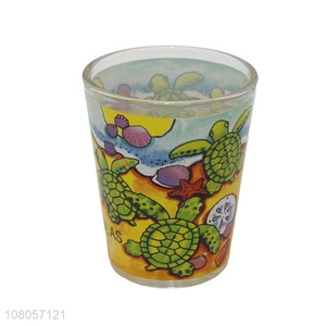 Online wholesale cartoon pattern glass water cup tea cup