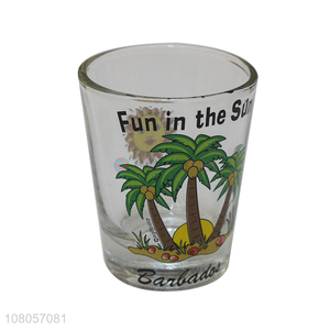 Creative design printed glass drinking cup for sale