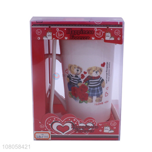 Good Quality Ceramic Cup With Spoon Christmas Gift