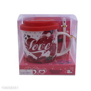 Wholesale Fashion Gift Ceramic Cup With Spoon Set