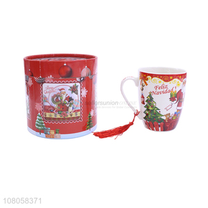 Delicate Design Ceramic Mug With Tassel For Gift