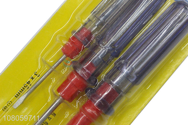 New arrival 3 pieces dual purpose phillips flat head screwdrivers set