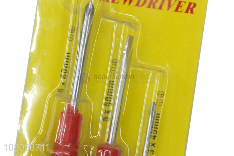 New arrival 3 pieces dual purpose phillips flat head screwdrivers set