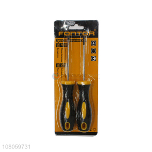 China supplier 2 pieces small screwdrivers set with non-slip handle