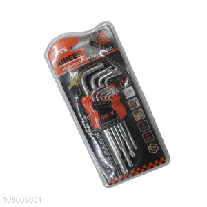 Good quality 9 pieces star head hex key wrench set cr-v hex keys