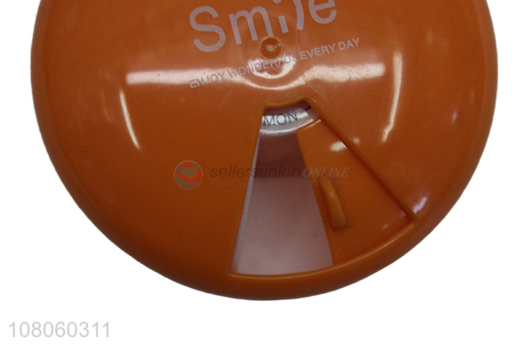 New arrival orange round portable pill box for sale