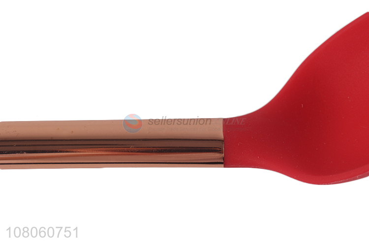 Good quality red kitchen edible spoon with gold handle