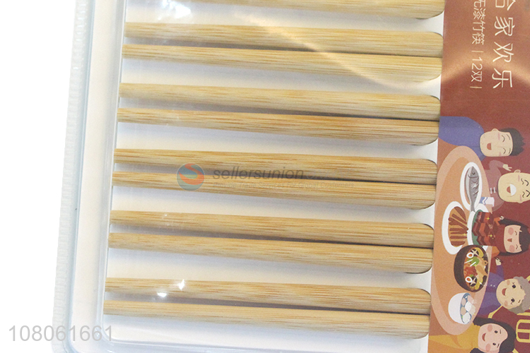 Best Sale 12 Pairs Bamboo Chopsticks Family Chopsticks Set