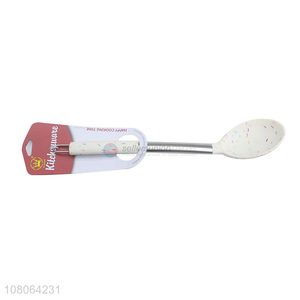 Most popular silicone soup spoon with stainless steel handle