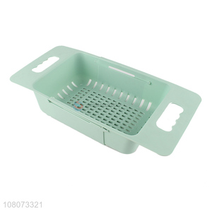 Wholesale green retractable storage basket bathroom drain basket