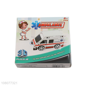 New arrival 3D ambulance puzzles educational paper board puzzles