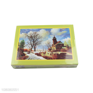 Good quality DIY paper puzzle adult landscape oil painting puzzles