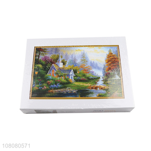 Online wholesale creative landscape puzzle DIY paper puzzle for adults