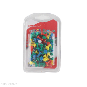 New hot sale colorful plastic head steel point push pins thumbtacks