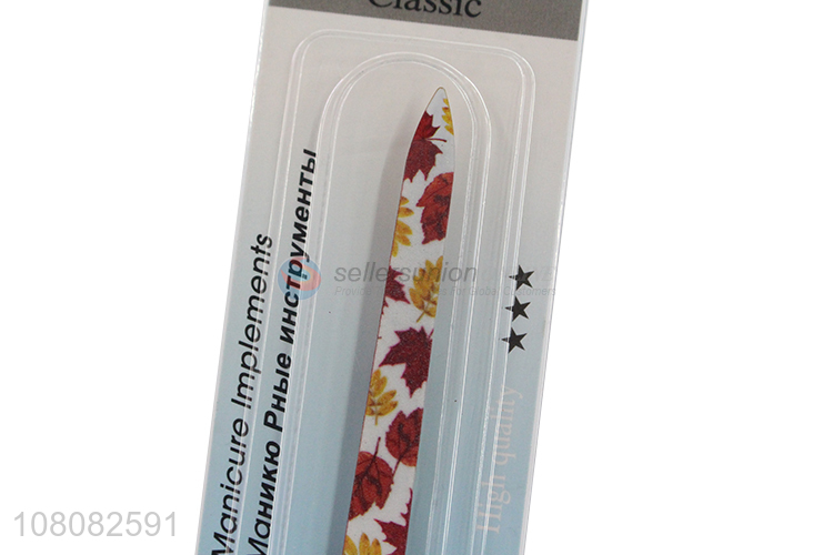 Creative design leaves pattern nail file for manicure tools