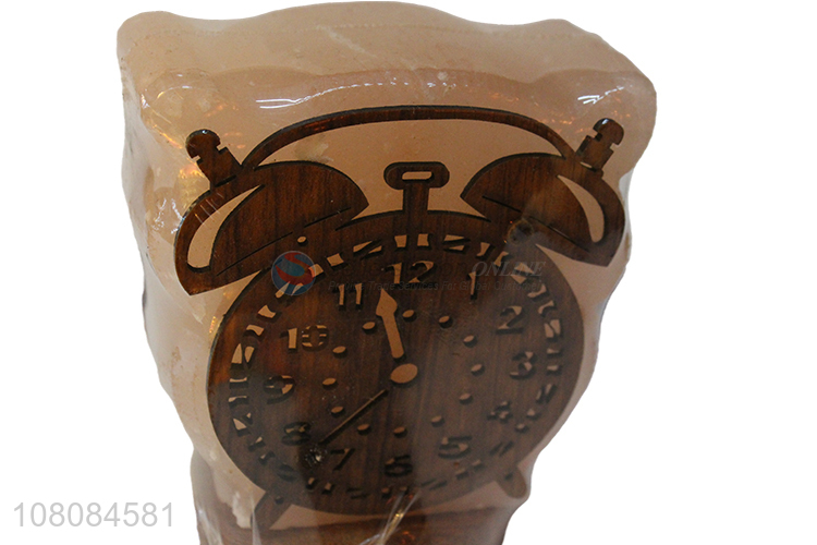 Yiwu wholesale creative woodcarving alarm clock stone lamp