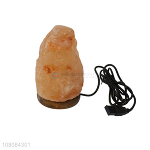Good Price Natural Wooden Bottom Salt Stone Lamp Wholesale