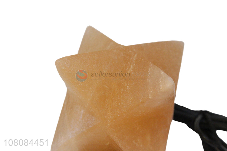 Yiwu direct sale crystal 3D star salt stone lamp for home decoration