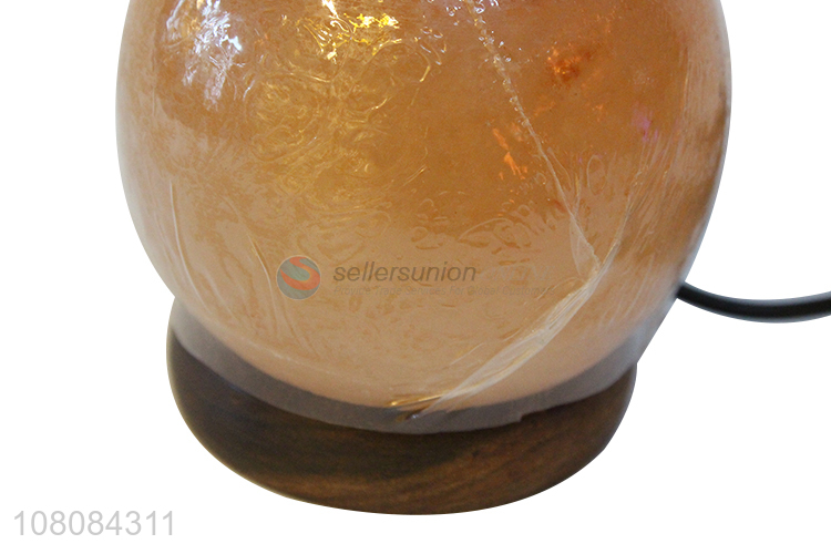 High quality round ball salt stone lamp home craft ornament