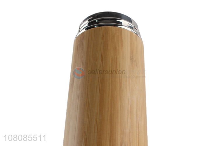 New arrival creative wood grain stainless steel vacuum themal water bottle