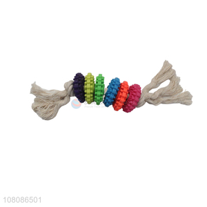 Cheap price colourful cotton rope pets chew toys for training