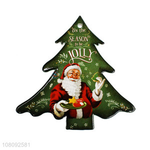 Hot selling heat resistant Christmas ceramic coaster with cork backing