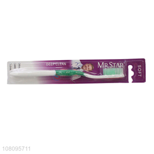Yiwu wholesale green soft toothbrush for adult