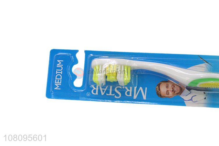 Hot selling soft household toothbrush with plastic handle