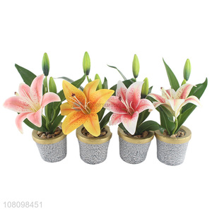 High Quality Plastic Artificial Flower Simulation Potted Plant