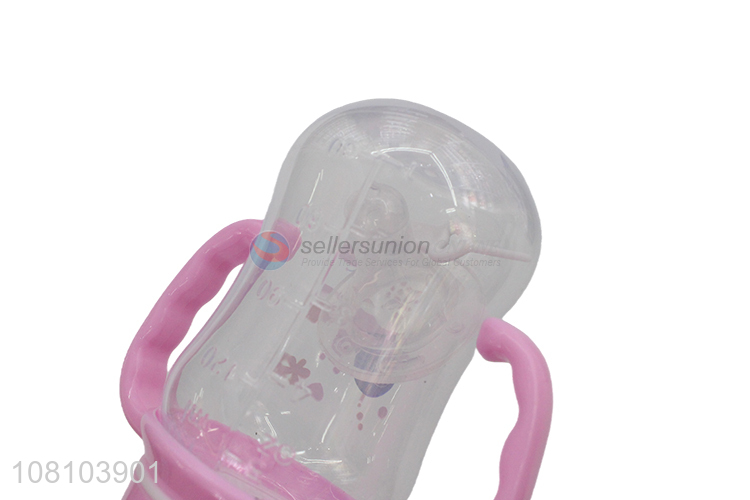 Custom Baby Milk Bottle Plastic Feeding Bottle With Handle