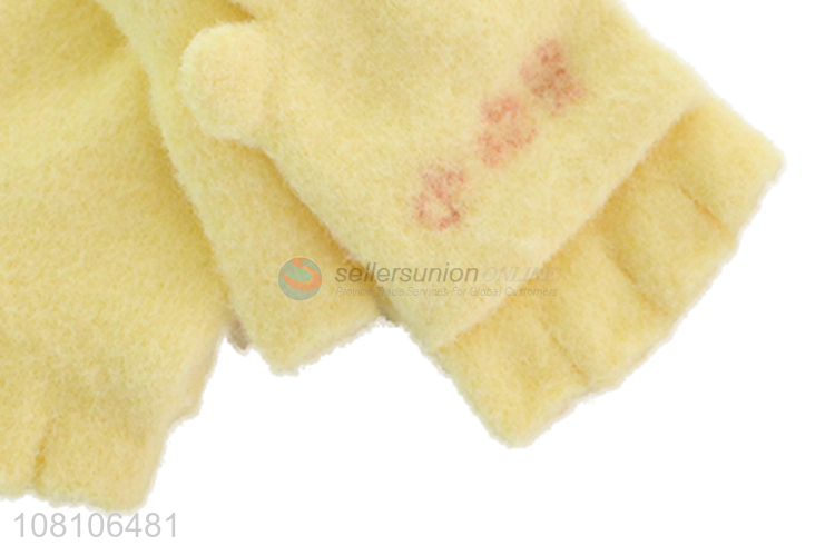 Yiwu wholesale children flip knitted gloves warm gloves
