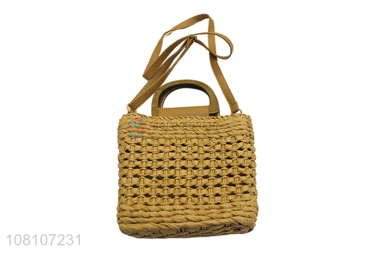 Hot Product Straw Woven Handbag With Shoulder Strap