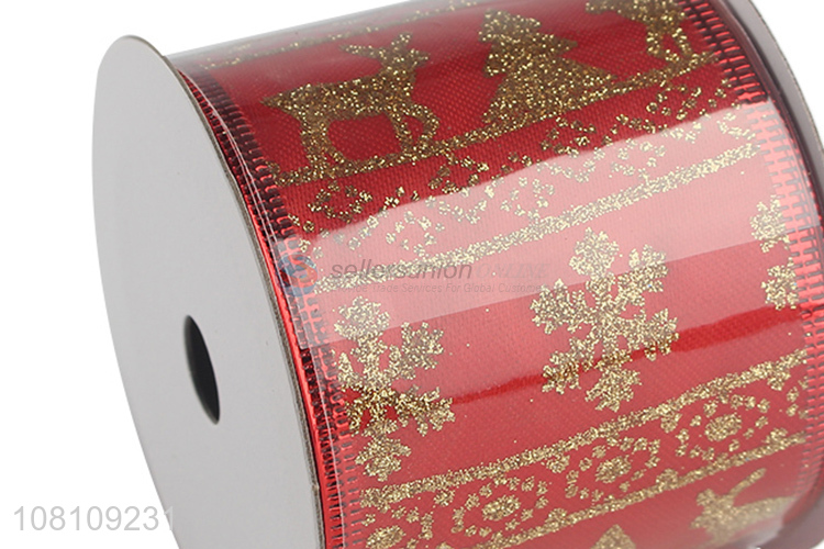 China supplier Christmas party decoration glitter wired ribbons