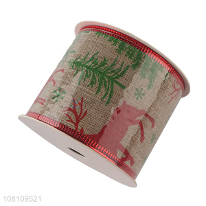 Top product custom printed Christmas ribbon DIY craft ribbon