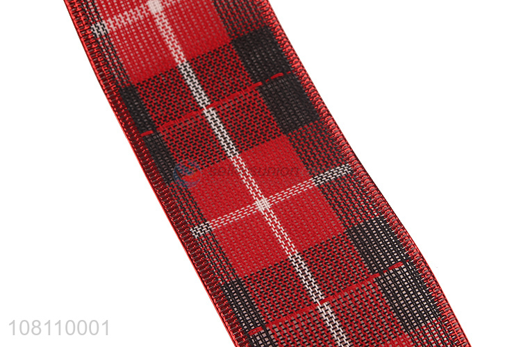 Bottom price trendy Christmas tartan ribbon for home decoration