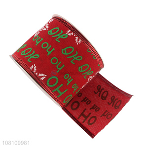 China supplier letters printed Christmas ribbons for decoration