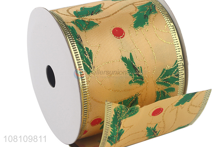 New hot sale wide Christmas ribbons festive holiday ribbons