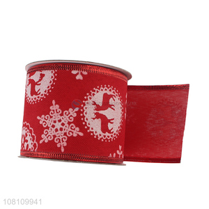 Recent design home decoration wired edge Christmas ribbon roll
