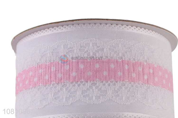 Yiwu market multi-use wide lace ribbon Christmas fabric ribbon