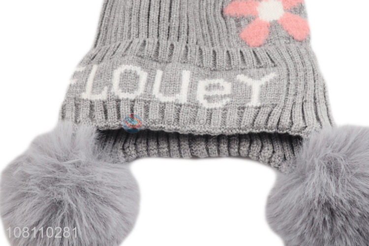 China factory grey children winter earmuffs hats