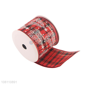Best Selling Christmas Wired Edge Ribbon Festive Decorative Ribbons