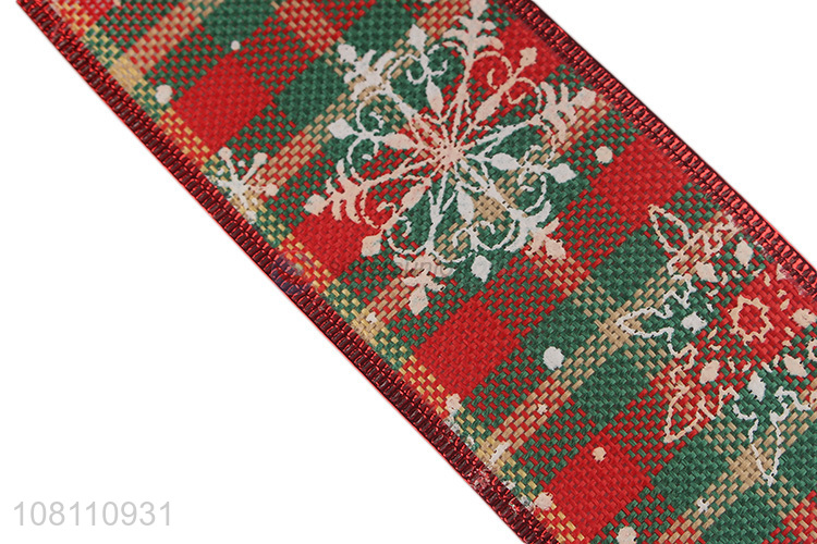Custom Christmas Decoration Plaid Ribbon Gift Bows Ribbons