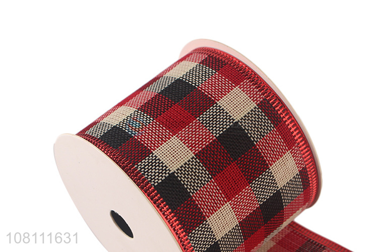 Good Quality Wide Plaid Ribbons Christmas Tree Decorative Ribbons